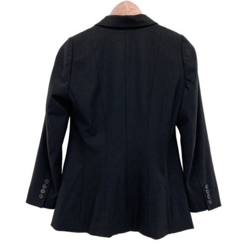 Elie Tahari Womens Black Wool Blend Blazer Relaxed Single Breasted Jacket - Picture 10 of 10